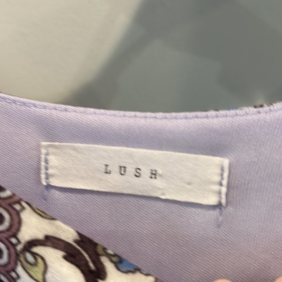 lush halter lavender maxi pattern dress size small - Picture 7 of 8